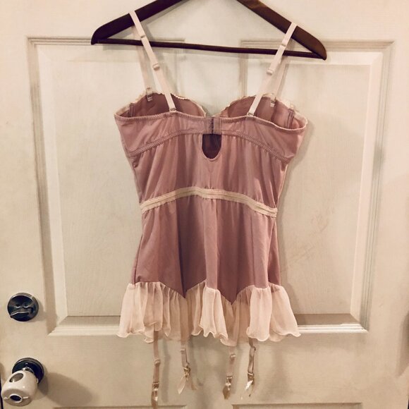 [Women's L] Sophie B Lingerie Babydoll Lace Underwire Garter Boudoir Coquette - Picture 5 of 10